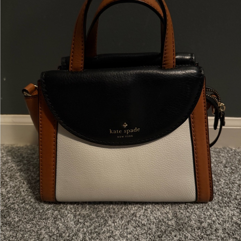 Kate Spade Black, White, and Tan Mini Bag